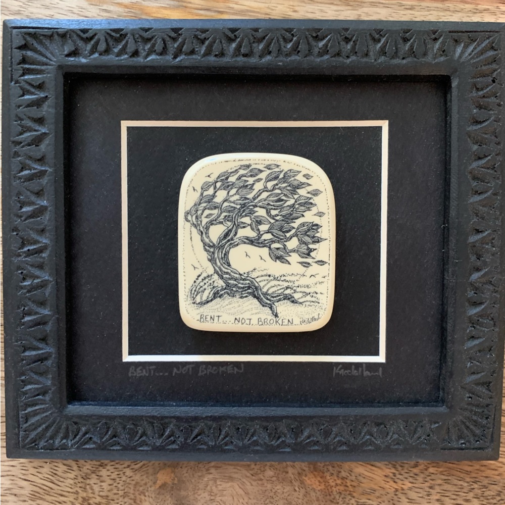 Original Scrimshaw Mini Framed Art